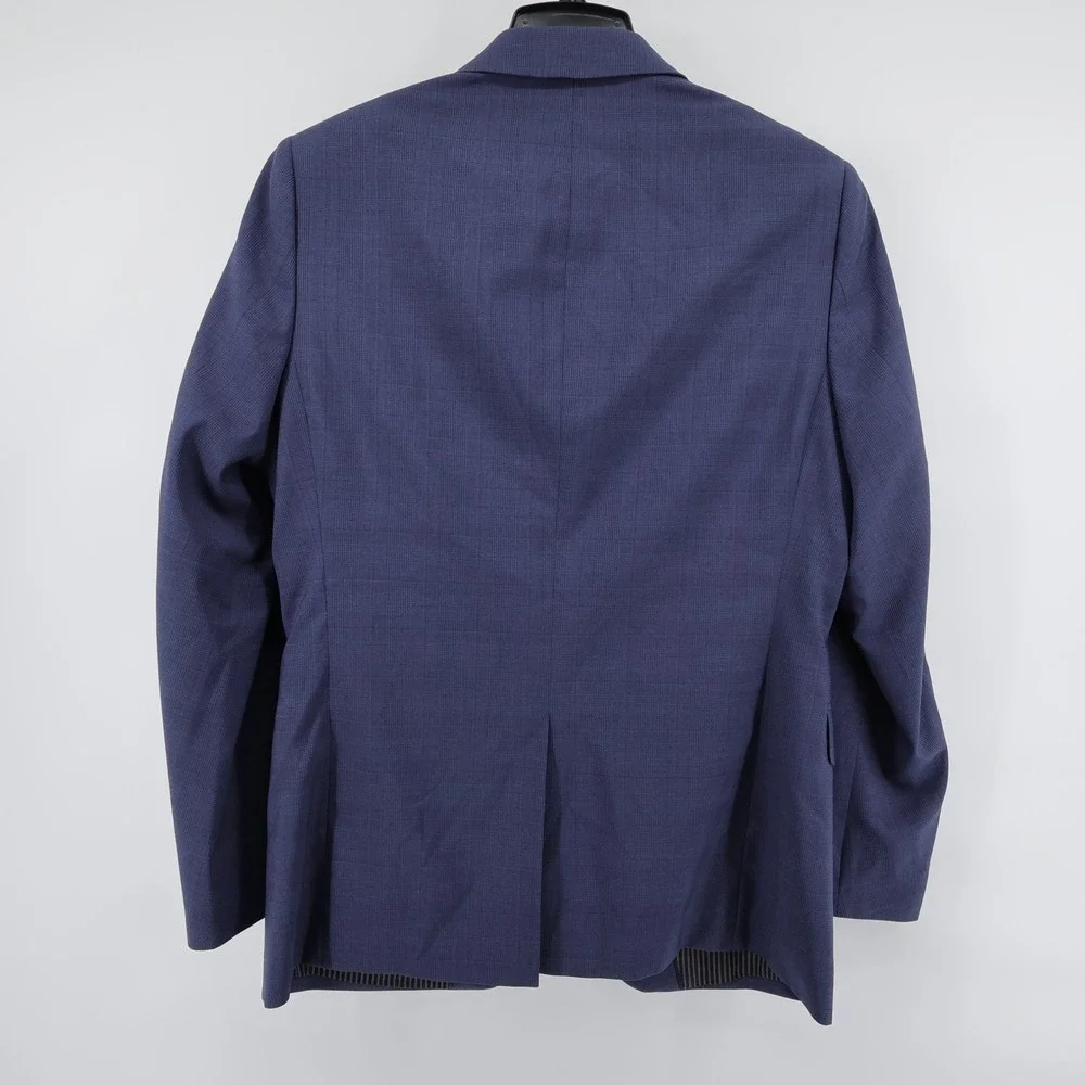 Banana Republic Slim‎ Fit Italian Wool Plaid Blazer Blue Mens 40R